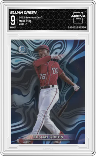  Elijah Green from the 2022 Bowman Draft set graded by Arena Club and given an overall grade of 9.