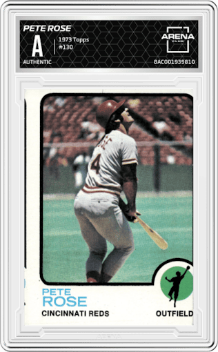 Pete Rose from the 1973 Topps set graded by Arena Club.