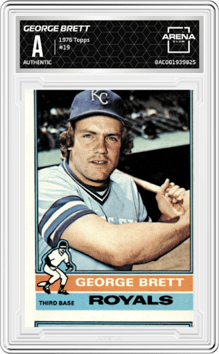 George Brett from the 1976 Topps set graded by Arena Club.