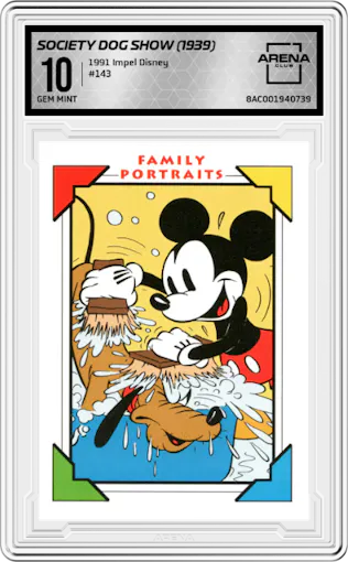 Society Dog Show (1939) from the 1991 Impel Disney set graded by Arena Club and given an overall grade of 10.