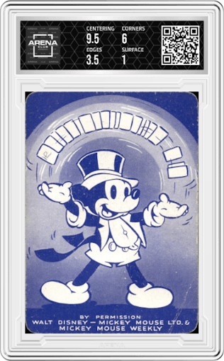 Snow White from the 1938 Shuffled Symphonies Castell Bros. set featuring a Blue Back parallel graded by Arena Club.