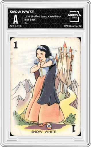 Snow White from the 1938 Shuffled Symphonies Castell Bros. set featuring a Blue Back parallel graded by Arena Club.