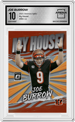  Joe Burrow  from the 2021 Panini Donruss Optic set graded by Arena Club and given an overall grade of 10.