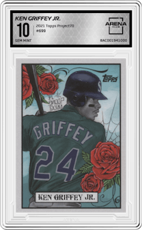 Ken Griffey Jr. from the 2021 Topps Project70 set graded by Arena Club and given an overall grade of 10.