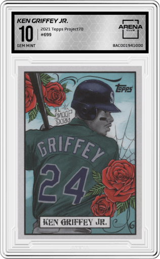 Ken Griffey Jr. from the 2021 Topps Project70 set graded by Arena Club and given an overall grade of 10.