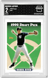 Derek Jeter from the 1993 Topps set graded by Arena Club and given an overall grade of 2.