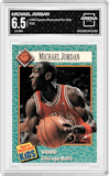 Michael Jordan from the 1989 Sports Illustrated for Kids set graded by Arena Club and given an overall grade of 6.5.