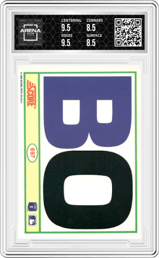 Bo Jackson  from the 1990 Score set graded by Arena Club and given an overall grade of 9.