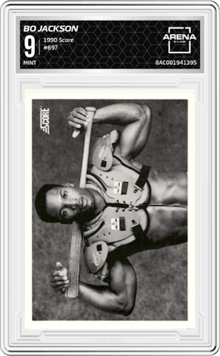 Bo Jackson  from the 1990 Score set graded by Arena Club and given an overall grade of 9.