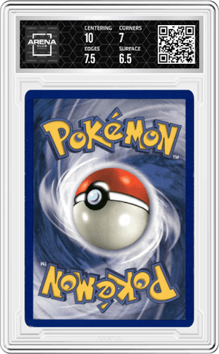 Hitmonchan from the 1999 Pokemon set graded by Arena Club and given an overall grade of 7.