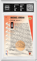 Michael Jordan from the 1992-93 Upper Deck MVP Holograms set graded by Arena Club and given an overall grade of 9.
