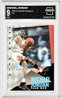 Michael Jordan from the 1992-93 Upper Deck MVP Holograms set graded by Arena Club and given an overall grade of 9.