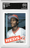 Eric Davis from the 1985 Topps set graded by Arena Club and given an overall grade of 9.