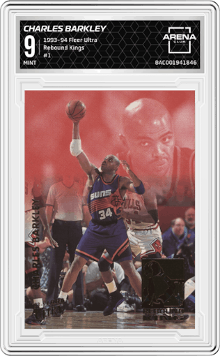 Charles Barkley from the 1993-94 Fleer Ultra set graded by Arena Club and given an overall grade of 9.
