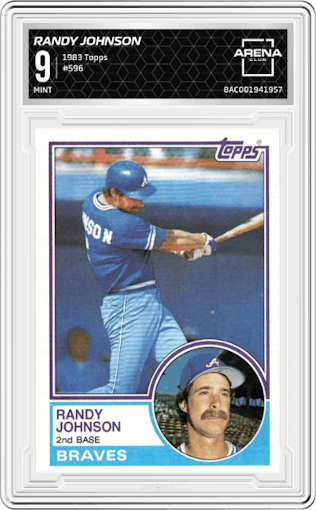  Randy Johnson from the 1983 Topps set graded by Arena Club and given an overall grade of 9.