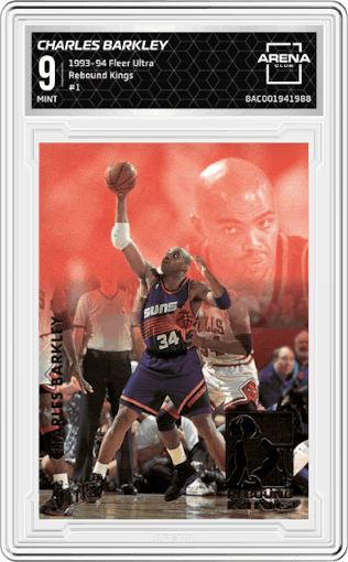 Charles Barkley from the 1993-94 Fleer Ultra set graded by Arena Club and given an overall grade of 9.