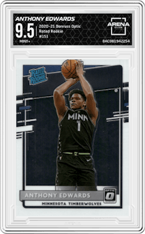 Anthony Edwards from the 2020-21 Panini Donruss Optic set graded by Arena Club and given an overall grade of 9.5.