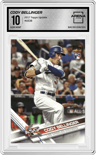 Cody Bellinger from the 2017 Topps Update set graded by Arena Club and given an overall grade of 10.