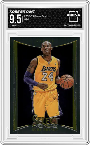 Kobe Bryant from the 2012-13 Panini Select set graded by Arena Club and given an overall grade of 9.5.