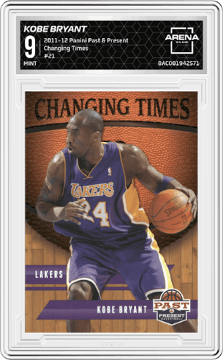 Kobe Bryant from the 2011-12 Panini Past & Present set graded by Arena Club and given an overall grade of 9.