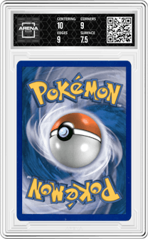 Chimchar from the 2007 Pokemon D&P set featuring a Diamond & Pearl Blister Pack parallel graded by Arena Club and given an overall grade of 8.