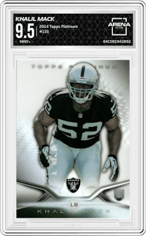 Khalil Mack from the 2014 Topps Platinum set graded by Arena Club and given an overall grade of 9.5.