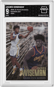 James Wiseman from the 2020-21 Panini Chronicles set featuring a Asia parallel graded by Arena Club and given an overall grade of 9.