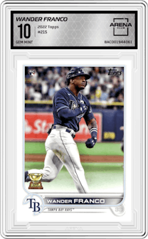 Wander Franco from the 2022 Topps   set graded by Arena Club and given an overall grade of 10.