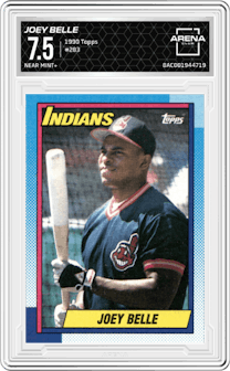 Joey Belle from the 1990 Topps set graded by Arena Club and given an overall grade of 7.5.