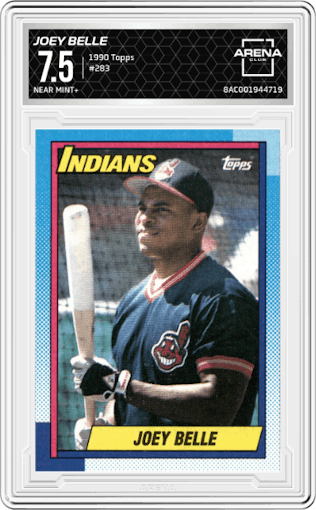 Joey Belle from the 1990 Topps set graded by Arena Club and given an overall grade of 7.5.