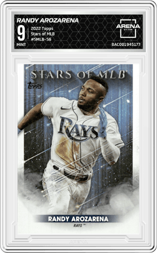 Randy Arozarena from the 2022 Topps set graded by Arena Club and given an overall grade of 9.