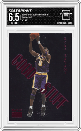 Kobe Bryant from the 1999-00 SkyBox Premium set graded by Arena Club and given an overall grade of 6.5.