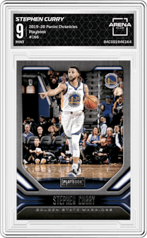 Stephen Curry from the 2019-20 Panini Chronicles  set graded by Arena Club and given an overall grade of 9.