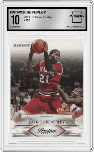 Patrick Beverley from the 2009-10 Panini Prestige set graded by Arena Club and given an overall grade of 10.