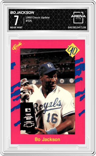 Bo Jackson  from the 1990 Classic Update set graded by Arena Club and given an overall grade of 7.