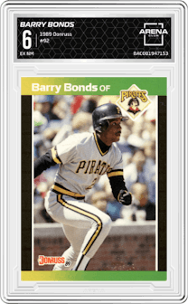 Barry Bonds from the 1989 Donruss set graded by Arena Club and given an overall grade of 6.