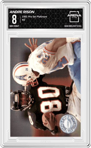 Andre Rison from the 1991 Pro Set Platinum set graded by Arena Club and given an overall grade of 8.