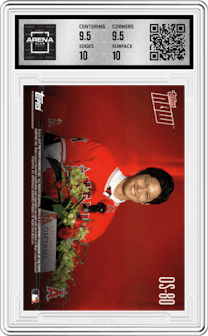 Shohei Ohtani from the 2017 Topps Now Off-Season set graded by Arena Club and given an overall grade of 10.