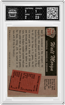 Walt Moryn from the 1955 Bowman set graded by Arena Club.