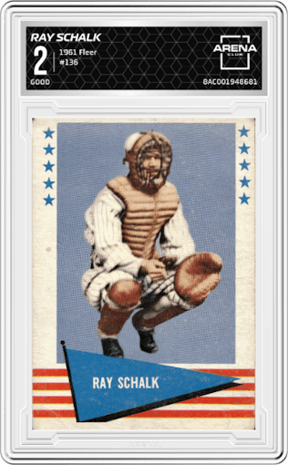 Ray Schalk from the 1961 Fleer set graded by Arena Club and given an overall grade of 2.