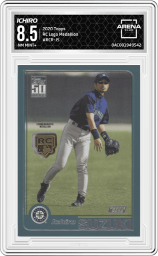 Ichiro from the 2020 Topps set graded by Arena Club and given an overall grade of 8.5.