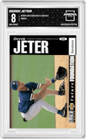 Derek Jeter from the 1994 Upper Deck Collector’s Choice set graded by Arena Club and given an overall grade of 8.