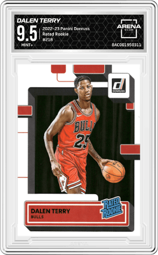Dalen Terry from the 2022-23 Panini Donruss set graded by Arena Club and given an overall grade of 9.5.