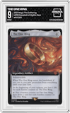 The One Ring from the 2023 Magic The Gathering set featuring a Extended Art Mythic Rare parallel graded by Arena Club and given an overall grade of 9.