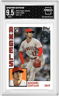 Shohei Ohtani from the 2019 Topps Update  set graded by Arena Club and given an overall grade of 9.5.