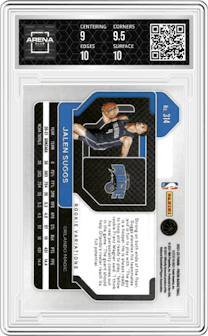 Jalen Suggs from the 2021-22 Panini Prizm  set graded by Arena Club and given an overall grade of 9.5.