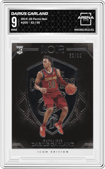 Darius Garland from the 2019-20 Panini Noir set graded by Arena Club and given an overall grade of 9.