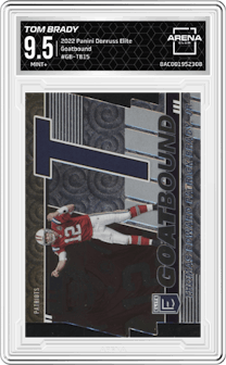 Tom Brady from the 2022 Panini Donruss Elite set graded by Arena Club and given an overall grade of 9.5.