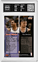 Tim Duncan / Jayson Williams from the 1998-99 Topps Stadium Club set graded by Arena Club and given an overall grade of 9.