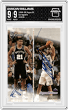 Tim Duncan / Jayson Williams from the 1998-99 Topps Stadium Club set graded by Arena Club and given an overall grade of 9.